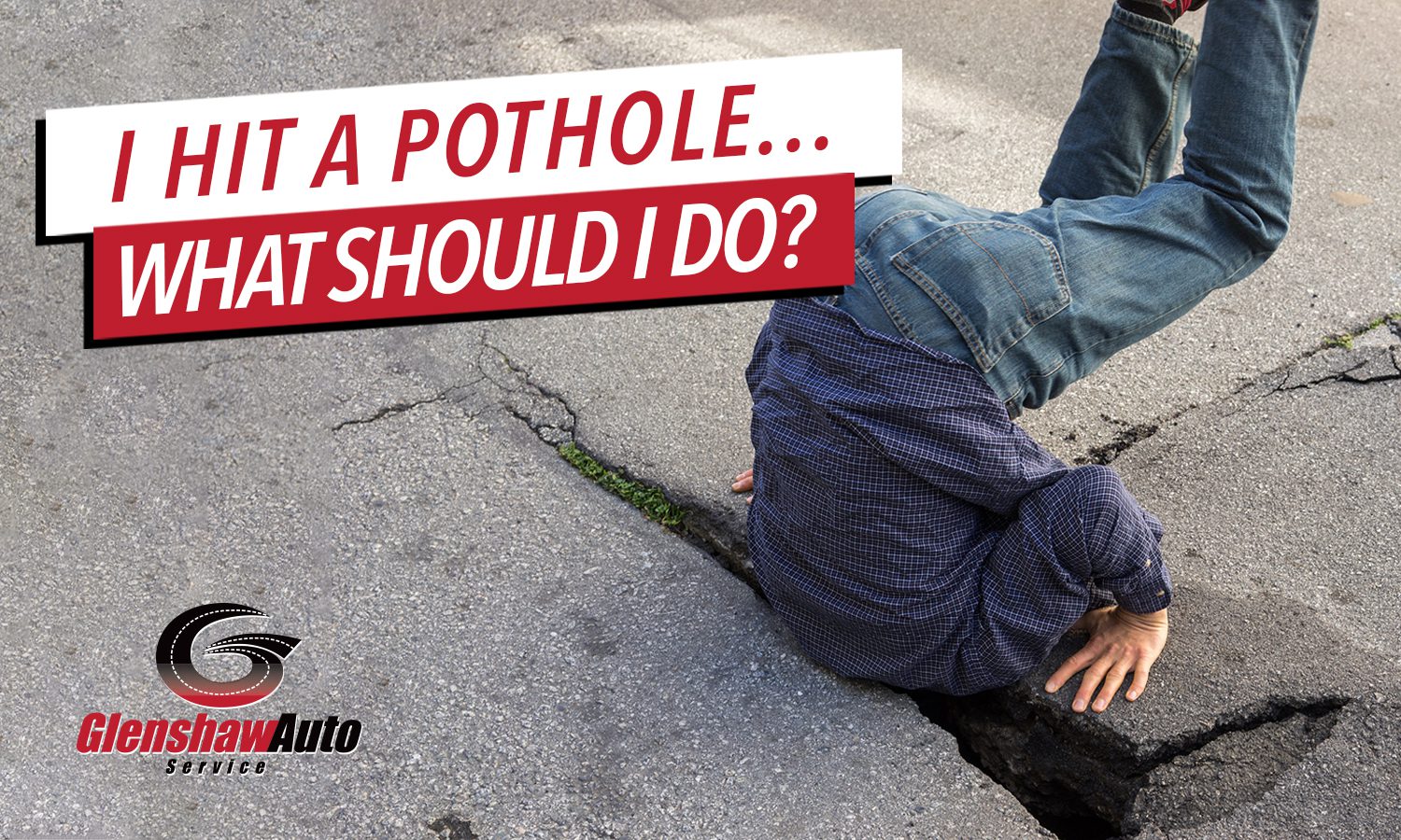 Man stuck in pothole